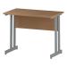 Trexus Rectangular Slim Desk Silver Cantilever Leg 1000x600mm Oak Ref I002647