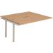 Trexus Bench Desk Double Extension Back to Back Configuration Silver Leg 1200x1600mm Beech Ref BE147