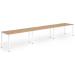 Trexus Bench Desk 3 Person Side to Side Configuration White Leg 4800x800mm Beech Ref BE392