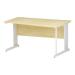 Trexus Wave Desk Right Hand White Cable Managed Leg 1400mm Maple Ref I002572