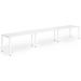 Trexus Bench Desk 3 Person Side to Side Configuration White Leg 4800x800mm White Ref BE390
