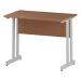Trexus Rectangular Slim Desk White Cantilever Leg 1000x600mm Beech Ref I001683