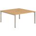 Trexus Bench Desk 2 Person Back to Back Configuration Silver Leg 1200x1600mm Beech Ref BE178