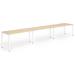 Trexus Bench Desk 3 Person Side to Side Configuration White Leg 4800x800mm Maple Ref BE386