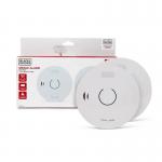 Black + Decker Smoke Alarm 10 Year Sealed Lithium Battery Life Optical Sensor Twin Pack Off 139717