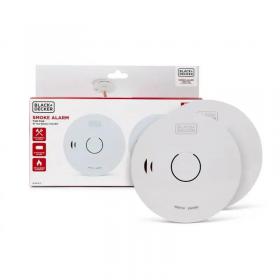 Black + Decker Smoke Alarm 10 Year Sealed Lithium Battery Life Optical Sensor Twin Pack Off 139717