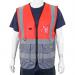 BSeen High-Vis Two Tone Executive Waistcoat Medium Red/Grey Ref HVWCTTREGYM *Up to 3 Day Leadtime*