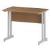 Trexus Rectangular Slim Desk White Cantilever Leg 1000x600mm Oak Ref I002652