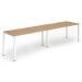 Trexus Bench Desk 2 Person Side to Side Configuration White Leg 3200x800mm Beech Ref BE352