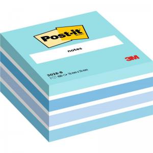 Post-it Note Cube 450 Sheets 76x76mm Pastel BlueNeon Blue Shades Ref