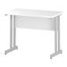Trexus Rectangular Slim Desk White Cantilever Leg 1000x600mm White Ref I002200