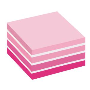 Image of Post-it Note Cube 450 Sheets 76x76mm Pastel PinkNeon Pink Shades Ref