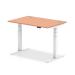 Trexus Sit Stand Desk With Cable Ports White Legs 1200x800mm Beech Ref HA01101