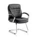 Trexus Rocky Cantilever Chair High Back With Arms Leather Black Ref EX000062