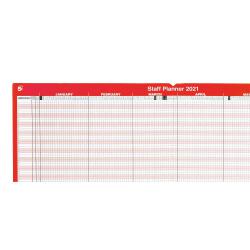 Cheap Stationery Supply of 5 Star Office 2021 Staff Planner Mounted Landscape with Planner Kit 915x610mm Red 141817 Office Statationery