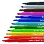 Box 12 Swsh KOMFIGRIP Colouring Pens Broad Tip Assorted [Box of 12] 142152