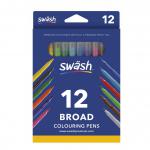 Box 12 Swäsh KOMFIGRIP Colouring Pens Broad Tip Assorted [Box of 12] 142152