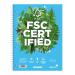 Silvine FSC Premium Nbk Wirebnd 75gsm Ruled Margin Perforated Punched 4 Holes 160pp A4 Ref R202 [Pack 5]