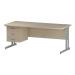 Trexus Rectangular Desk Silver Cantilever Leg 1800x800mm Fixed Pedestal 3 Drawers Maple Ref I002442