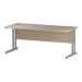 Trexus Rectangular Slim Desk Silver Cantilever Leg 1800x600mm Maple Ref I002425
