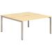 Trexus Bench Desk 2 Person Back to Back Configuration Silver Leg 1200x1600mm Maple Ref BE176