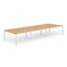 Trexus Bench Desk 6 Person Back to Back Configuration White Leg 4200x1600mm Beech Ref BE277