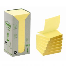 Post-it Z-note Tower Recycled 100 Sheets per Pad 76x76mm Yellow Ref R330-1T Pack of 16 142896