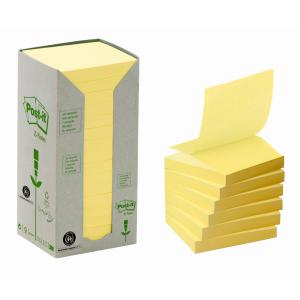 Post-it Z-note Tower Recycled 100 Sheets per Pad 76x76mm Yellow Ref