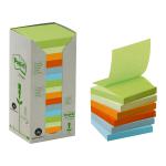 Post-it Z-Note Tower Recycled 100 Sheets per Pad 76x76mm Pastel Assorted Ref R3301RPT [Pack 16] 142903