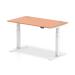 Trexus Sit Stand Desk With Cable Ports White Legs 1400x800mm Beech Ref HA01102