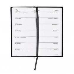 Cheap Stationery Supply of 5 Star Office 2021 Slim Portrait Pocket Diary Two Weeks to View Casebound Sewn 80x160mm Black 142942 142942 Office Statationery