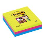 Post-it Super Sticky Removable Notes Pad 70 Sheets 100x100mm Ultra Assorted Ref 6753SS [Pack 3] 142952