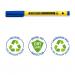 Staedtler 307 Noris Handwriting Pen Fibre Tipped 0.8mm Tip 0.6mm Line Recycled Blue Ref 307-3 [Pack 10] 143308