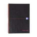 Black n Red Notebook Wirebound 90gsm Ruled Margin and Perforated 140pp B5 Ref 400099450 [Pack 5] 143813