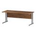 Trexus Rectangular Slim Desk Silver Cantilever Leg 1800x600mm Walnut Ref I001913