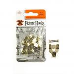 Large No.3 Brass Plated Picture Hanging Hooks Pack of 2 143883