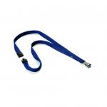 Durable Soft Textile Lanyard 15mmx440mm with 12mm Metal Snap Hook Midnight Blue Ref 812728 [Pack 10] 144592