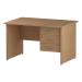Trexus Rectangular Desk Panel End Leg 1200x800mm Fixed Pedestal 3 Drawers Oak Ref I002706