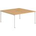 Trexus Bench Desk 2 Person Back to Back Configuration White Leg 1200x1600mm Beech Ref BE167