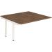 Trexus Bench Desk Double Extension Back to Back Configuration White Leg 1200x1600mm Walnut Ref BE199