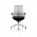 Trexus Flex Task Operator Chair With Arms Black Fabric Seat Moonstone White Back White Frame Ref KC0056