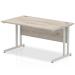 Trexus Rectangular Desk Silver Cantilever Leg 1400x800mm Grey Oak Ref I003070