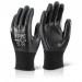 Click2000 Nitrile Coated Polyester Large Gloves Black Ref NDGFCBLL [Pack 10] *Up to 3 Day Leadtime*