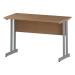 Trexus Rectangular Slim Desk Silver Cantilever Leg 1200x600mm Oak Ref I002648