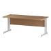 Trexus Rectangular Slim Desk White Cantilever Leg 1800x600mm Oak Ref I002656
