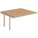 Trexus Bench Desk Double Extension Back to Back Configuration Silver Leg 1400x1600mm Beech Ref BE217