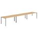 Trexus Bench Desk 3 Person Side to Side Configuration Silver Leg 3600x800mm Beech Ref BE418