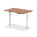 Trexus Sit Stand Desk With Cable Ports White Legs 1200x800mm Walnut Ref HA01105