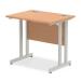 Trexus Desk Rectangle Cantilever Silver Leg 800x600mm Oak Ref MI002904