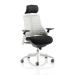 Trexus Flex Task Operator Chair With Arms And Headrest Blk Fabric Seat MstoneWhtBack Wht Frame Ref KC0088